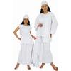 White Four-Piece Skirt Set with White Embroidery